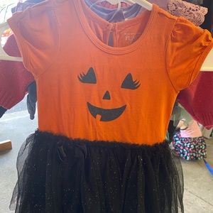 12-18 months pumpkin face tutu dress